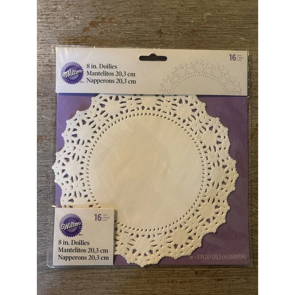 Wilton Greaseproof Doilies 8” & 10” & 12” Round White 3 bags  32 pcs New!